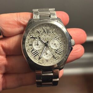 Fossil Silver Watch with Rhinestones